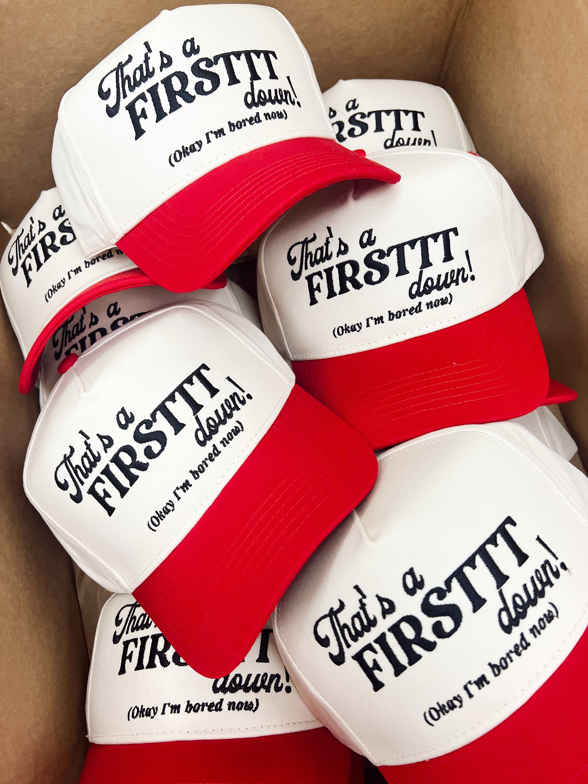 That&#39;s a Firstttt Down Vintage Trucker Hat - Red