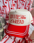 Leave Him On Read - Red Vintage Hat