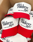 That's a Firstttt Down Vintage Trucker Hat - Red