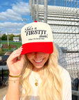 That's a Firstttt Down Vintage Trucker Hat - Red