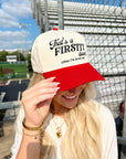 That's a Firstttt Down Vintage Trucker Hat - Red