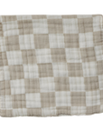 Taupe Checkered Muslin Burp Cloth