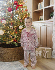 Red Stripe Collared Bamboo Set