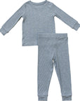 Heather Grey Ribbed Bamboo Cozy Set