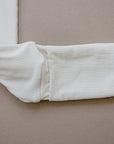Cream Ribbed Bamboo Zipper