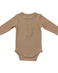 Latte Bamboo Snap Long Sleeve Ribbed Bodysuit