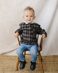 Dark Plaid Hooded Button Up Shirt