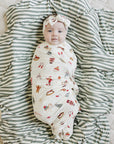 Green Stripe Bamboo Fleece Quilt