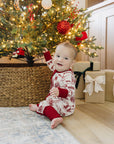 Holiday Toile Ribbed Bamboo Zipper