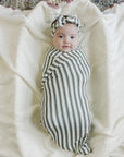 Green Stripe Bamboo Swaddle