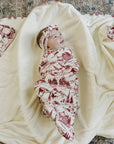 Holiday Toile Ribbed Bamboo Swaddle