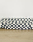 Charcoal Checkered Muslin Changing Pad Cover
