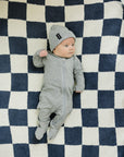 Heather Grey Ribbed Bamboo Zipper