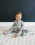Heather Grey Ribbed Bamboo Cozy Set