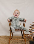 Green Stripe Bamboo Zipper