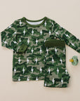 Bamboo Two Piece Set | Green Camo Bolts