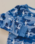 Bamboo Two Piece Set | Blue Camo Bolts