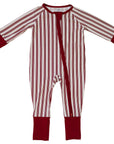 Red Stripes Bamboo Zipper