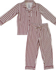 Red Stripes Collared Pajama Set