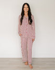 Adult Red Stripe Lounge Set