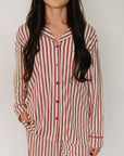 Adult Red Stripes Pajama Set