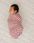 Red Stripe Bamboo Swaddle