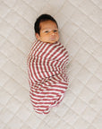 Red Stripe Bamboo Swaddle