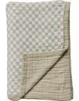 Taupe Checkered Twin Muslin Quilt