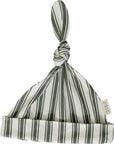 Green Stripe Bamboo Newborn Knot Hat
