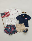 Flag Button Short Set