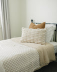 Taupe Checkered Twin Muslin Quilt
