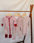 Red Stripe Bamboo Zipper