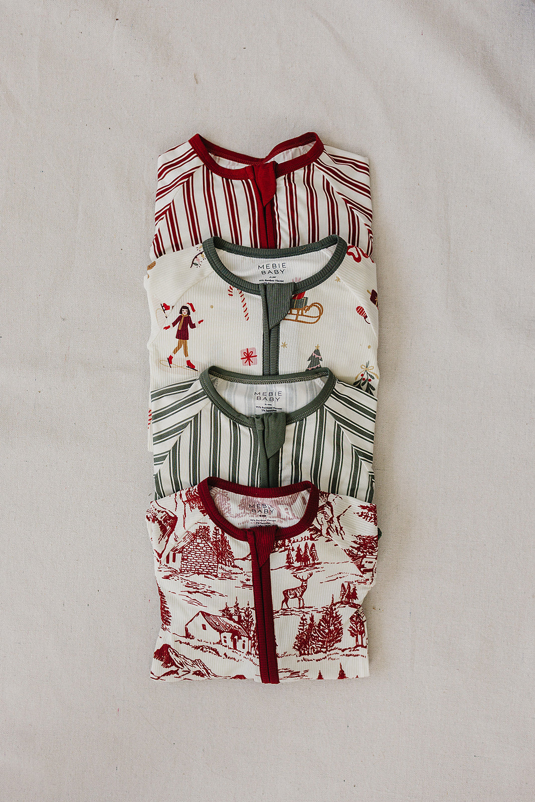 Merry &amp; Bright Ribbed Bamboo Zipper