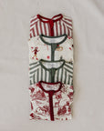 Green Stripe Bamboo Zipper