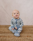 Blue Checkered Bamboo Zipper