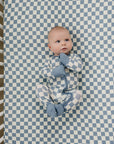 Blue Checkered Bamboo Zipper