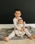 Taupe Checkered Bamboo Cozy Set