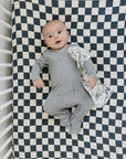 Charcoal Checkered Muslin Crib Sheet