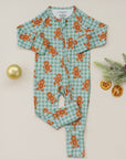 Bamboo Zip Romper | Gingerbread Gingham