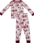 Holiday Toile Ribbed Bamboo Cozy Set