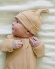 Latte Ribbed Bamboo Zipper