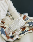 Cream Ribbed Bamboo Zipper