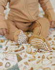 Latte Ribbed Bamboo Zipper