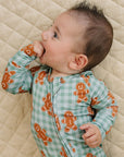 Bamboo Zip Romper | Gingerbread Gingham