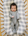 Heather Grey Ribbed Bamboo Zipper