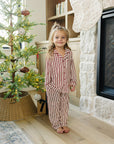 Red Stripes Collared Pajama Set