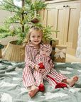 Red Stripes Collared Pajama Set