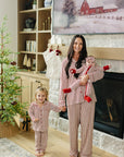 Red Stripes Collared Pajama Set