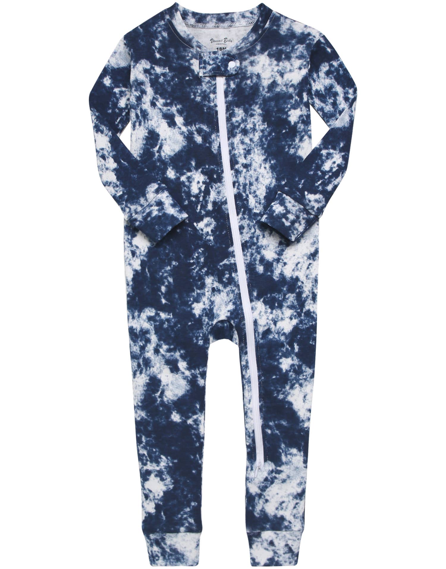 Cotton 2-Way Zip Baby Infant Footie Pajama-Prism Navy-C