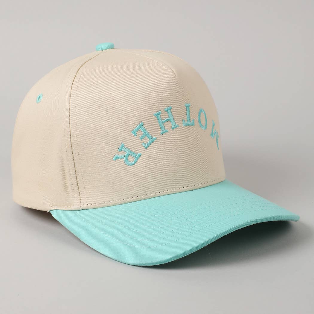 MOTHER Upside Down Lettering Embroidery Cap: Black / ONE SIZE